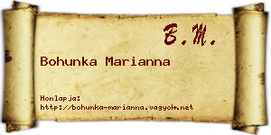 Bohunka Marianna névjegykártya